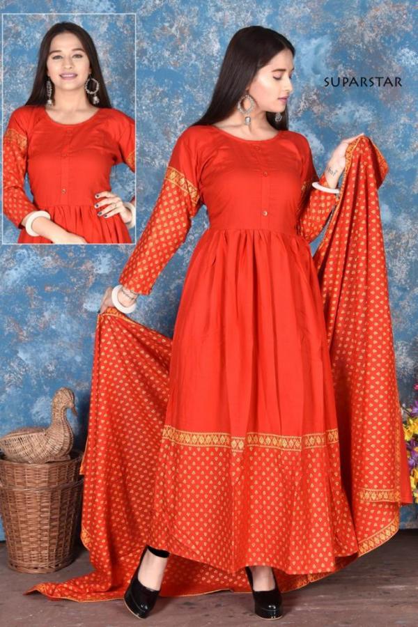 SS Superstar Fancy Rayon Kurti With Dupatta